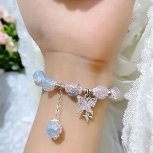 Enchanting Fairy Butterfly Bracelet Unique Niche Design Pastel Colors‎